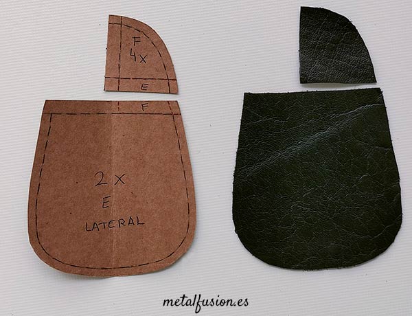 laterales del bolso formados por 3 piezas